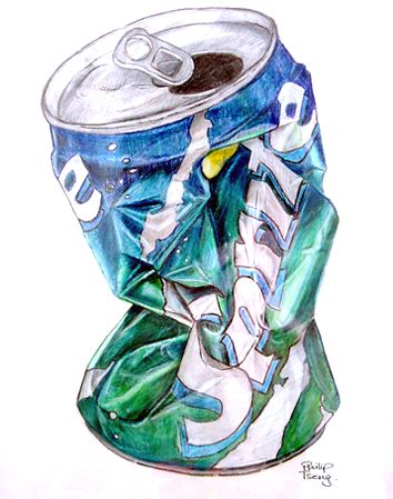 crushed can drawing